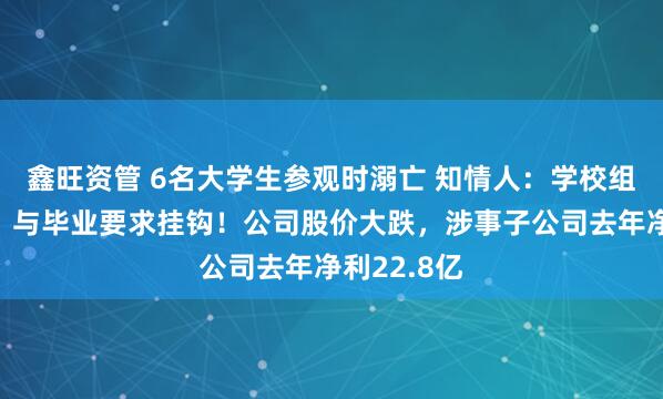 鑫旺资管 6名大学生参观时溺亡 知情人：学校组织的实习，与毕业要求挂钩！公司股价大跌，涉事子公司去年净利22.8亿